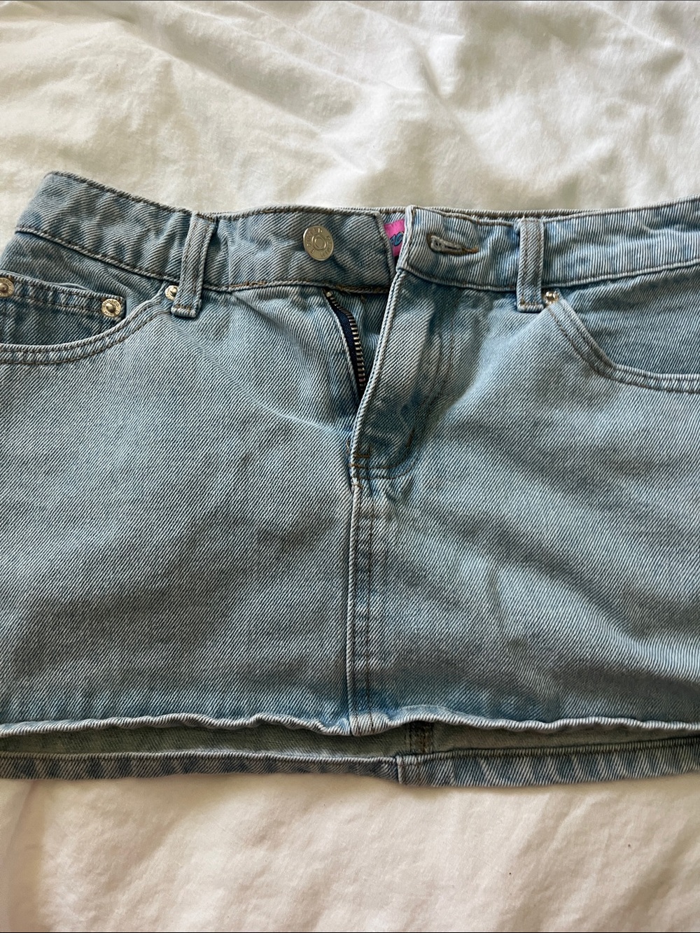 Light Blue Denim Mini Skirt